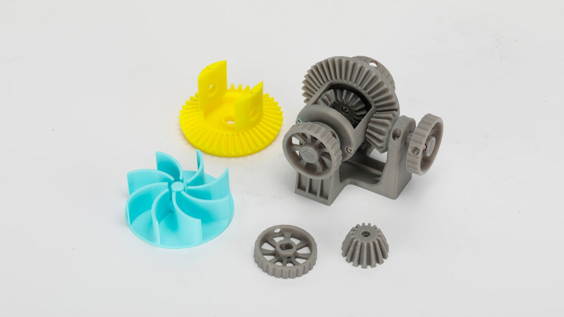 A plastic object with a yellow plastic object next to it