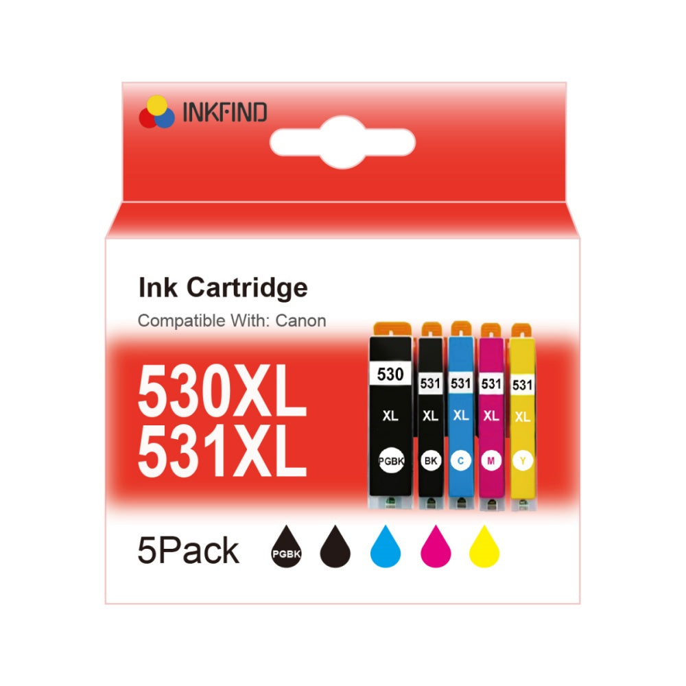 Compatible Canon PGI-530XL / CLI-531XL 5-Colour Ink Multipack (2 Black + 3 Colours) InkFind NL