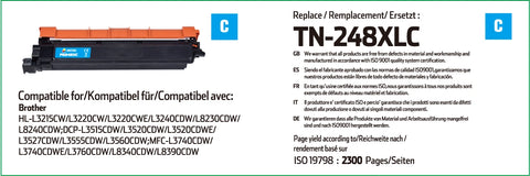 Compatible Brother TN-248XL Cyan Toner