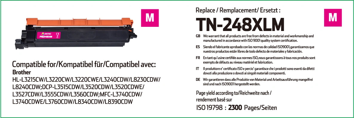 Compatible Brother TN-248XL Magenta Toner