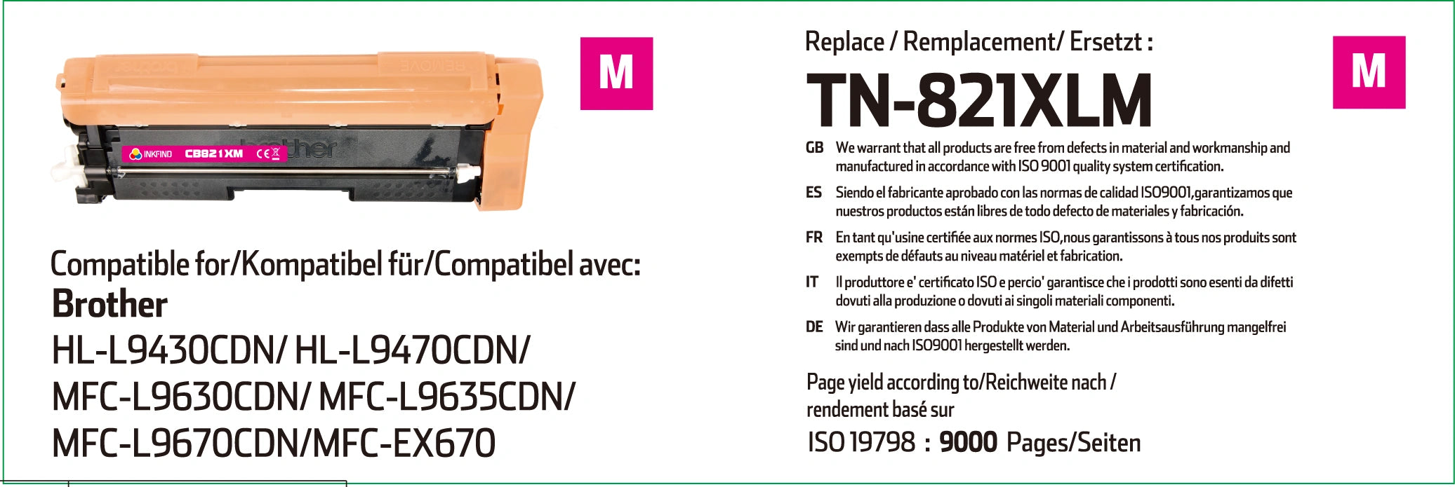 Compatible Brother TN-821XLC Toner