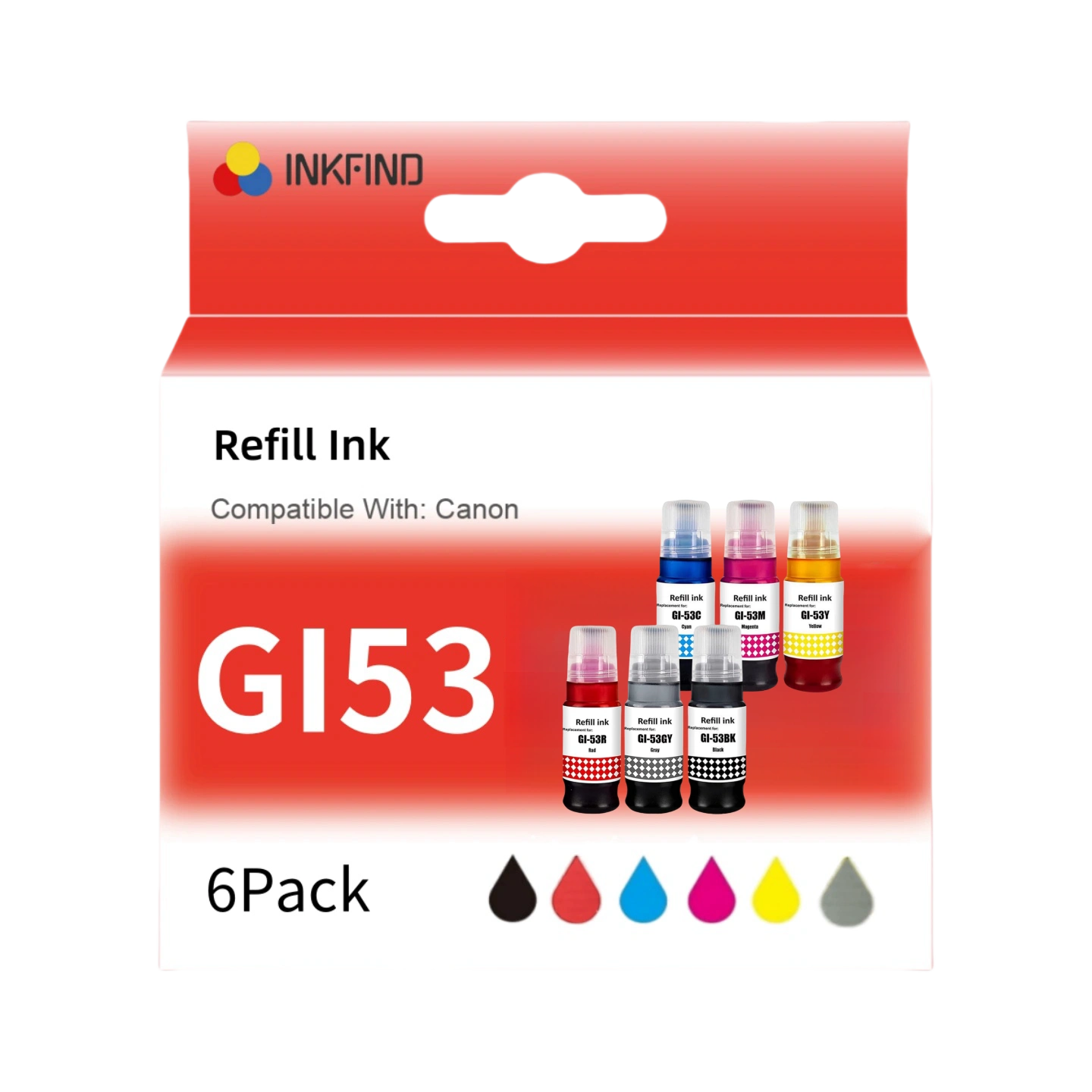 Compatible Canon GI53 ink 6-colour Pack