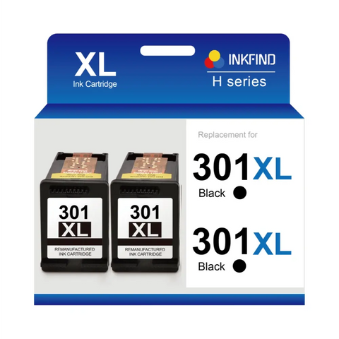 Compatible HP 301XL High-Capacity Black Ink Cartridge Twin Pack (D8J45AE) INKFIND