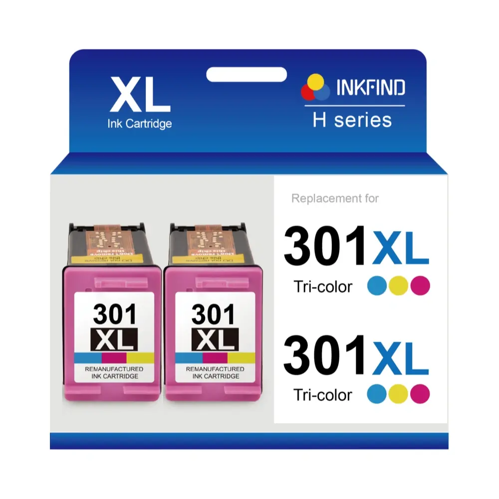 Compatible HP 301XL Tri-Colour Ink Cartridge 2-Pack - D8J46AE - EXTRA HIGH CAPACITY INKFIND