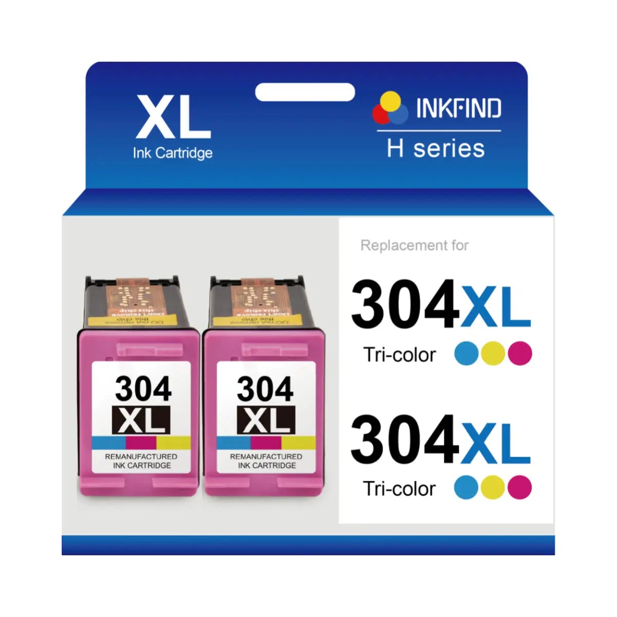 Compatible HP 304XL Tri-Colour High Capacity Ink Cartridge 2-Pack (2 Tri-Colour Cartridges) INKFIND