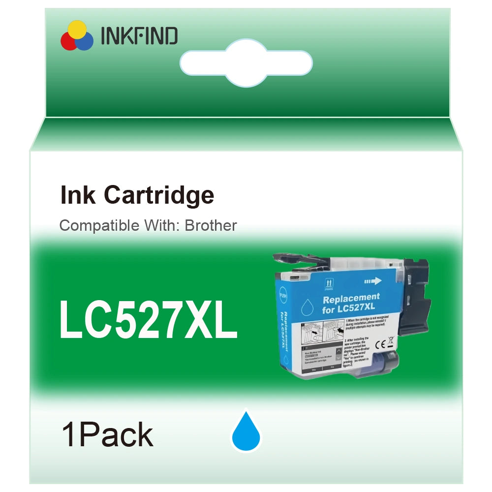 Compatible Brother LC527XLC High Yield Cyan Ink Cartridge